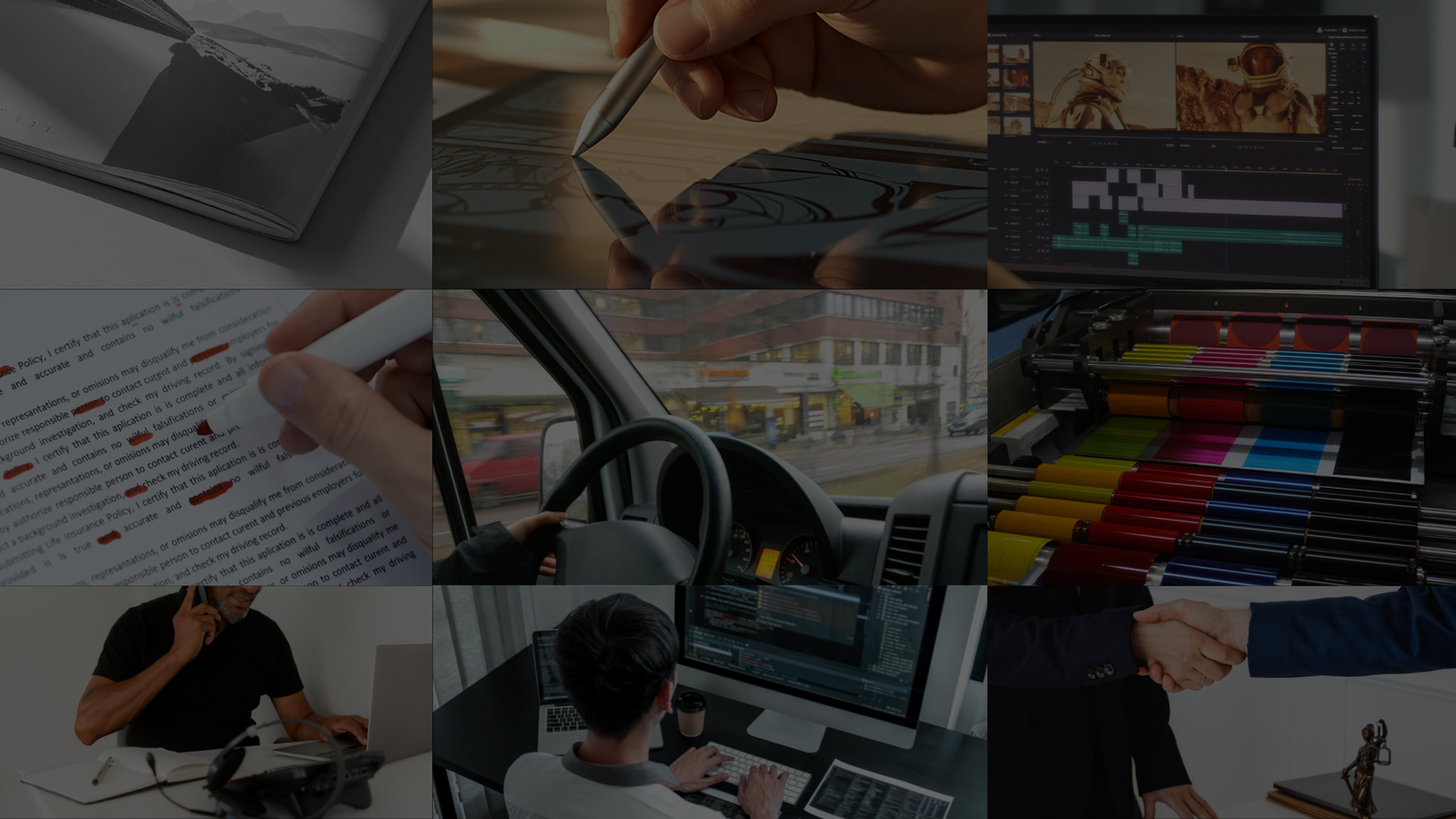 Mosaico de trabajo editorial, impresión y publicación de Gio Canto Books